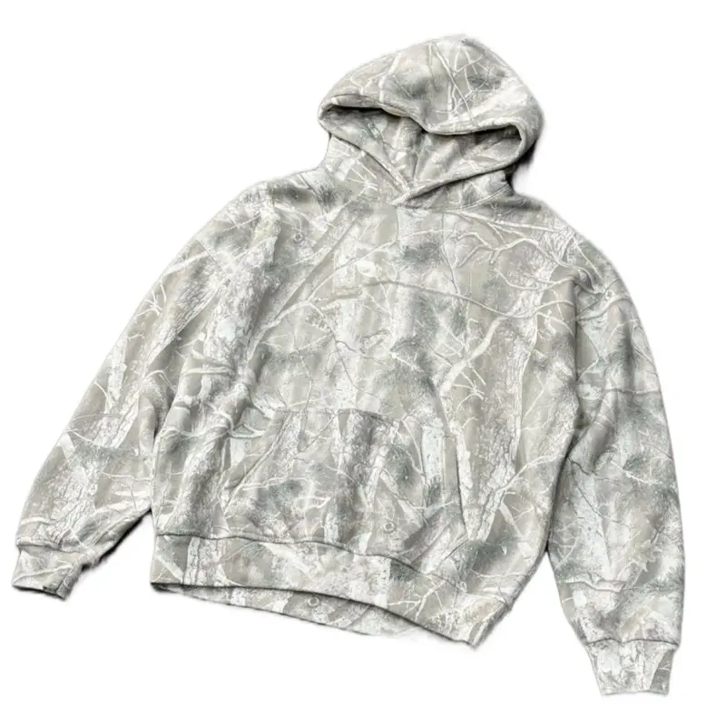 Lightweight Camo Hoodie for Men Women, Maple Leaf Hooded Sweatshirt, Street wear Fashion Sport solid drawstring pocket hoodie