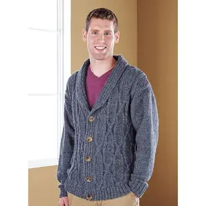 Shawl Collar Cabled Cardigan