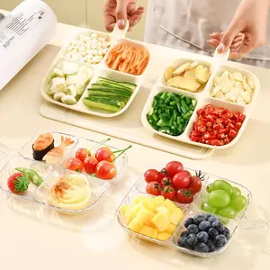 Four-Compartment Onion Ginger Garlic Preparation Tray Hot Pot Ingredient Divider Tray Fruit Snack Tray