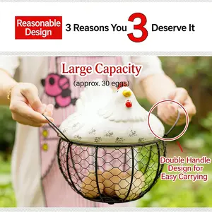 Ceramic Egg Basket, Fruit Basket, Storage Rack, Creative Kitchen Organizer, Iron Woven Basket, Metal Storage Basket