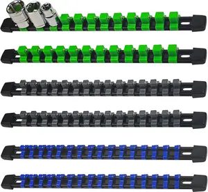 Socket Organizer for Tool Box Drawer, 6-Piece Socket Holder Set 1/4-Inch X 32 Clips, 3/8-Inch