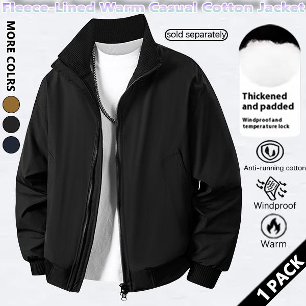 Men's Autumn/Winter Retro Bomber Jacket, Stand Collar Coat, Loose Fit, Warm Cotton Coat, Zipper Outerwear, Trendy Brand, Thickened