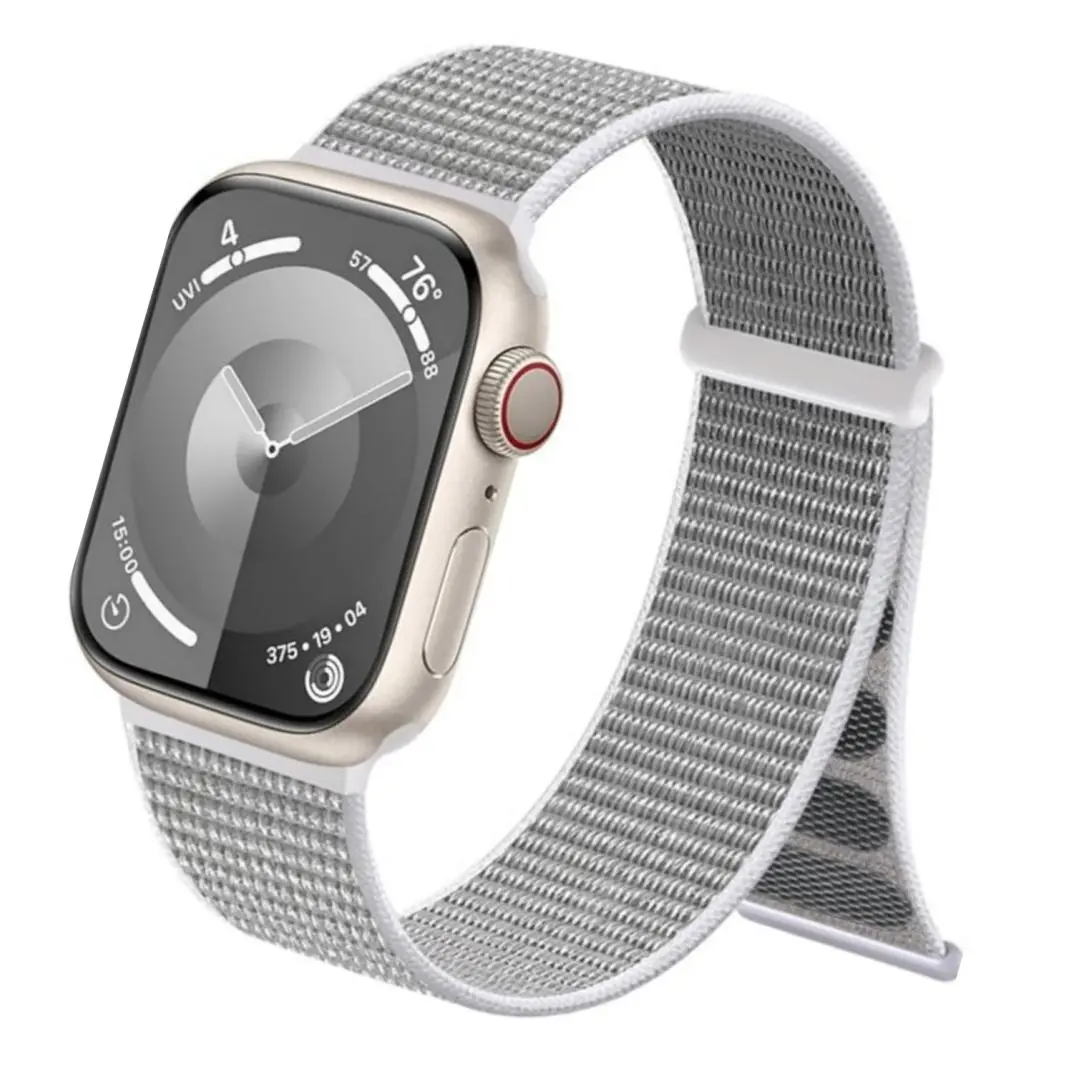 Durable Nylon Braided Watch Band (Band Only), Adjustable Velcro Design Watch Band, Breathable Elastic Watch Band, Smart Watch Strap Smartwatch Compatible Bands, Smartwatch Accessories for Apple Watch-Ultra SE Series 1-9