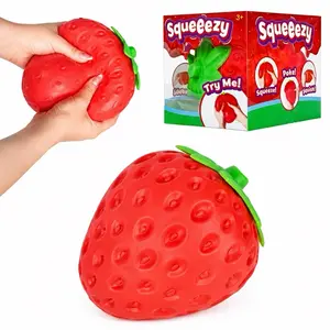 Sunny Days Entertainment Squeezy Strawberry Toy (for Kids' Sensory Play)