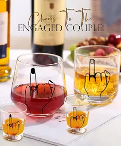 Unique Engagement Gift for Couples - Set of 4 Gifts for Newlyweds, Just Married Couples - Perfect Wedding or Christmas Present Drinkware summerwins