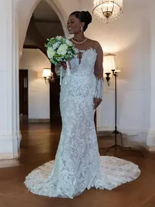 Hand-Embellished Convertible Ball Gown Wedding Dress with Detachable Glitter Tulle Overskirt Corset Back Custom Couture Bridal Gown