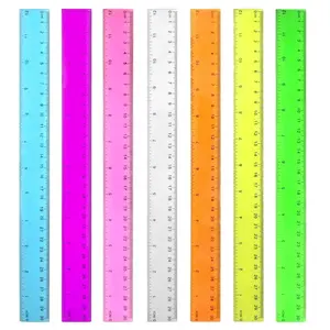 Colorful Transparent Plastic Ruler , Children's School Ruler, Assorted Colors, Transparent Ruler, 7 Pack School Ruler