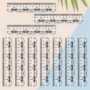 10pcs Clear Plastic Ruler with Large Numbers, Side Features a Serrated Structure, Transparent, Easy to Read Design, Office Supplies, Precision Measuring, Sleek Appearance, Clear Construction