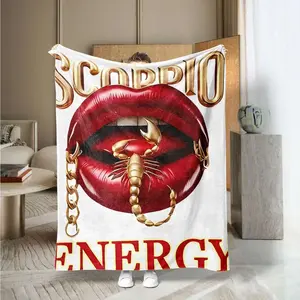 Scorpio Energy Theme Print Blanket, Soft Comfortable Portable Throw, Home Office Outdoor Use, Multi-Use Zodiac Gift