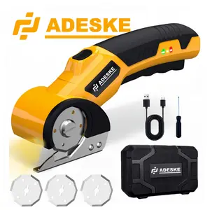 ADESKE Cordless Electric Scissors, Rechargeable Cardboard Cutter, suitable for cutting cardboard boxes, leather, carpets, and plastic; a portable electric cutting tool set for home use.