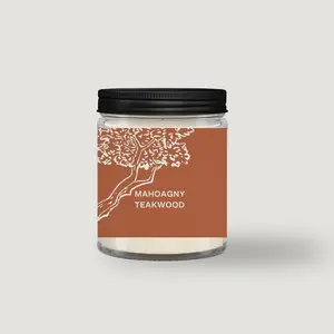 Mahogany Teakwood 8 oz Single Wick Candle | Bold Woodsy Masculine Scent | Luxury Coconut Apricot Wax Candle | Gift for Him