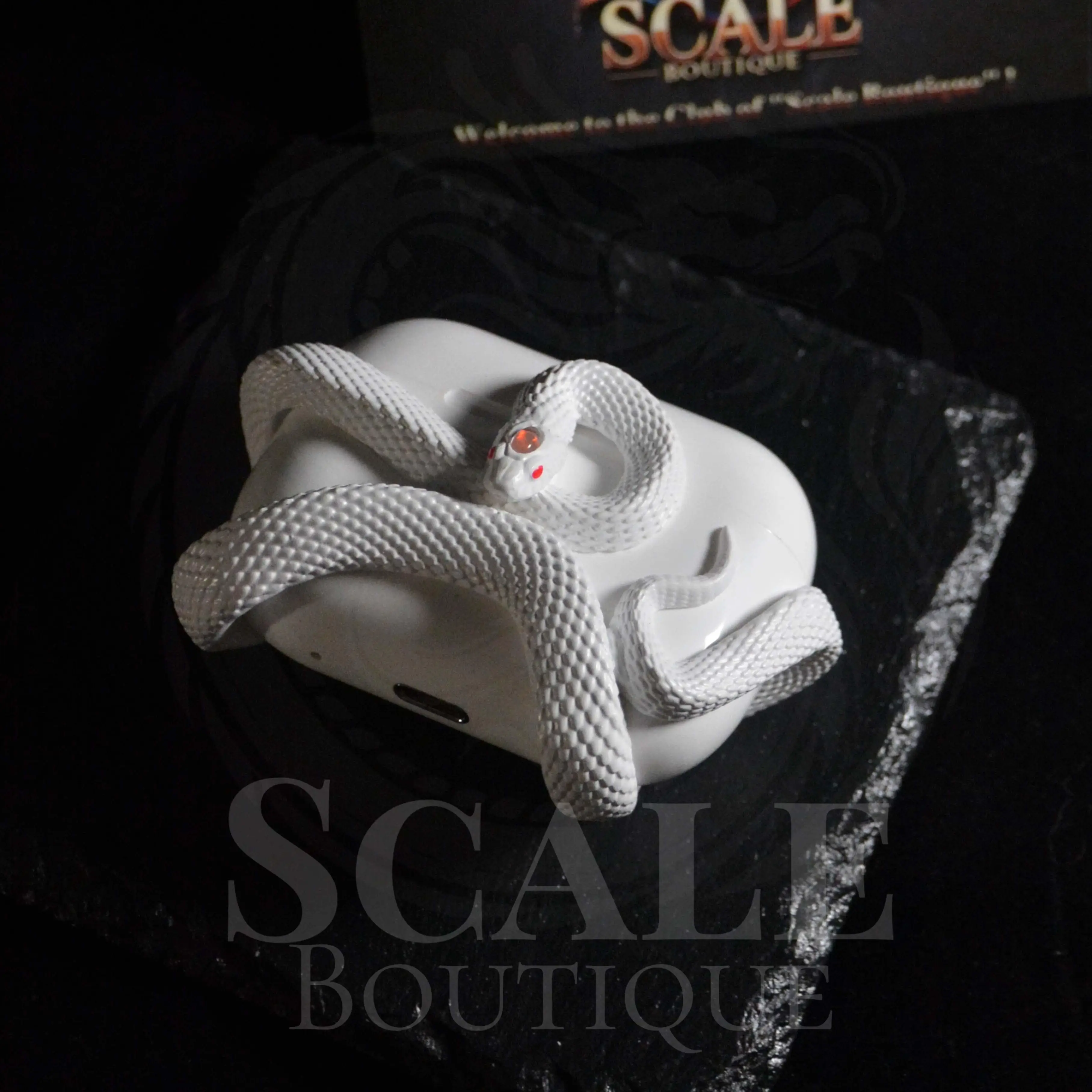 Dragon & Snake AirPods Case for AirPods Pro 2/Pro & AirPods 3 – Anti-Fall Protection Cover, Stylish Decor Gift for Gym Lovers in White, Black, Headset