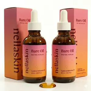 nellaskin Bare Oil Cyperus Rotundus Oil for Natural Hair Reduction - 2 Bottles 60ml/2oz (Full Bare Oil Protocol) [MOST POPULAR]