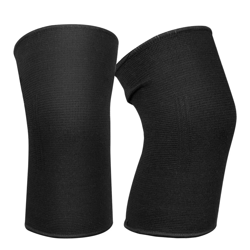 Knee Brace 2 Pack Knee Pads, 1 Pair Knee Braces Compression Sleeves For Women Men, Knee Protector for Knee Pain Joint Protect Knee Support For Sport Running Fitness Football Basketball (Black)