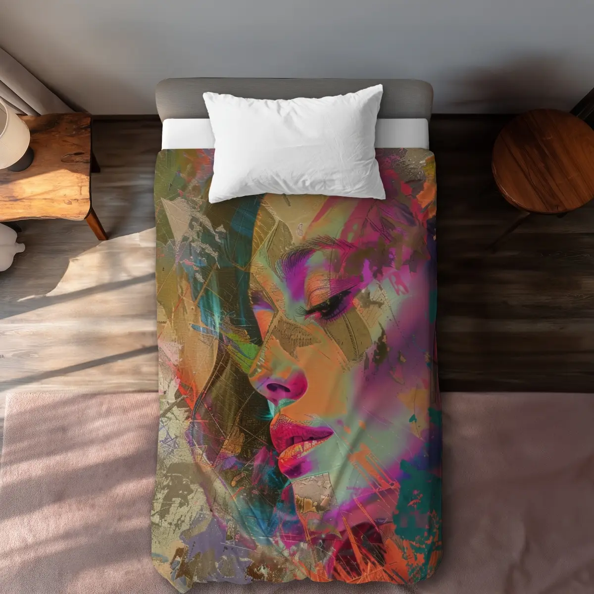 MWW C1DCTXLWMJW73N Grunge Look Coral Twin Extra-Long Duvet Cover - Microfiber, Machine-Washable, Neutral-Toned Decorative Bedding Essential for Stylish Home Decor, Decorative Duvet Covers, Extra-Long Duvet Covers