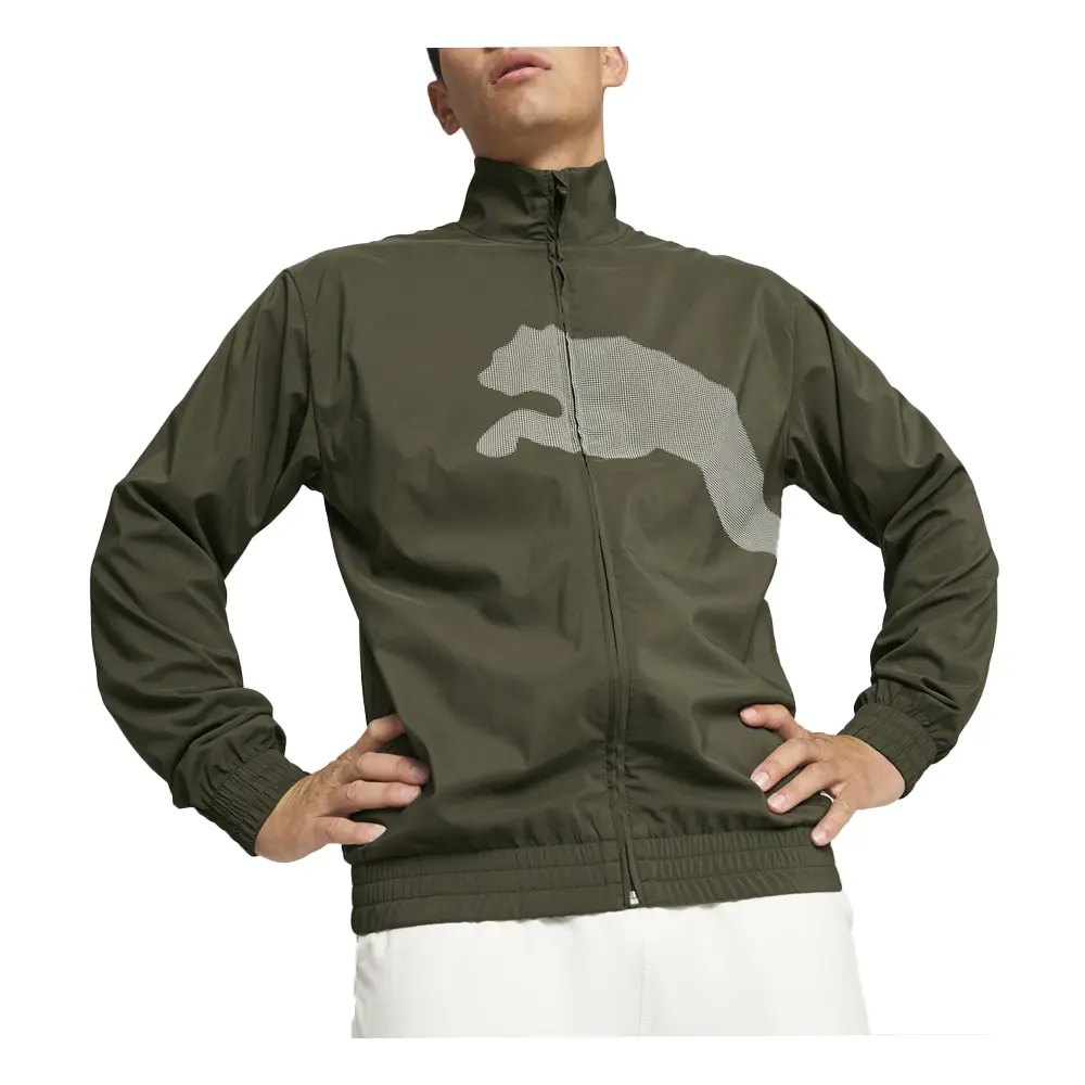 PUMA Mens Train Cat Woven Jacket Athletic Outerwear Casual - Green