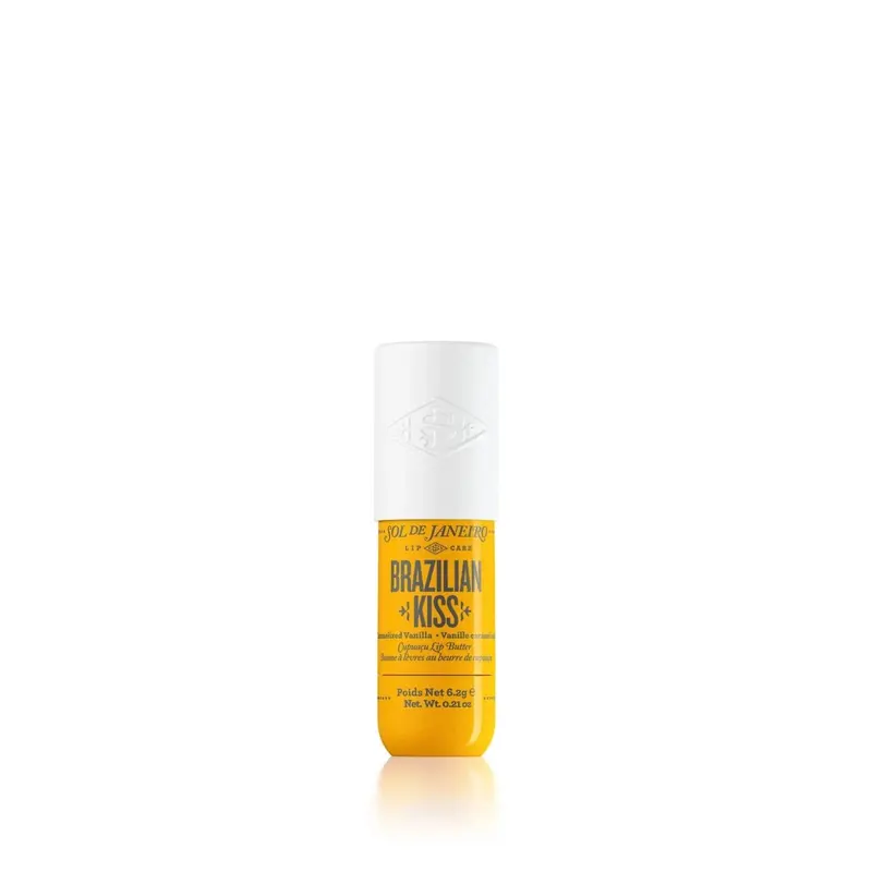 Sol de Janeiro Brazilian Kiss Cupuaçu Lip Butter - Vegan & Gentle Lip Conditioner, Lightweight Oil-Infused Treatment for Hydration, Shine Enhancing, Plumping & Nourishing Softness, Caramelized Vanilla & Toasted Macadamia Scent