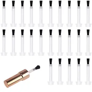 Replacement Nail Polish Brush Kit Disposable Nail Art Brush Set With Handle Dip Powder Liquid Replacement Brushes Soft Bristles Nail Brushes,25pcs/Box
