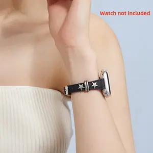 Punk Style Soft Star Leather Strap, Wearable, Compatible with 38mm-49mm, Unisex Classic Comfort Casual Watch Band for Iwatch Ultra Series