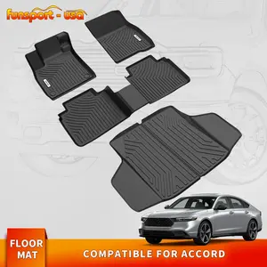 YITAMOTOR Floor Mats Set for 2023-2025 Honda Accord / 2022-2024 Honda Civic, All-Weather TPE Floor Mats & Cargo Trunk Liners, Black