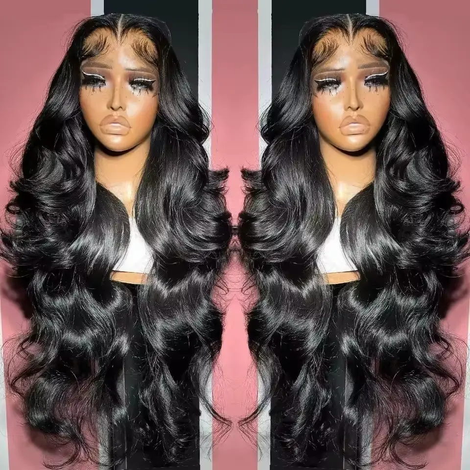 Bling Hair 34 36 Inch 13x6 HD Transparent Lace Frontal Wigs Human Hair 180 Density Brazilian Glueless Body wave 13x4 Lace Front Wigs Pre Plucked For Black Women