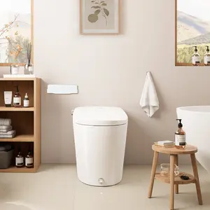 Natalie Smart Toilet with Tank Flush Bidet Wash, Auto Open Lid, 1.06 Gallons Auto Flush, Heat Seat, Warm Wash/Dryer, Soft Closing, Night Light, Remote Control