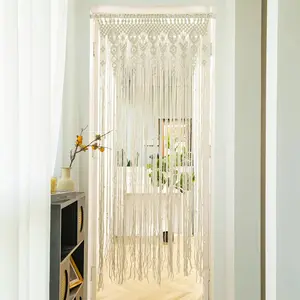 Macrame Door Curtain Bohemian Curtains for Windows Handwoven Boho Wall Hanging for Doorways Room Dividers Bedroom Decor Wedding Tapestry Living Room Farmhouse Cottage 35x70 inch