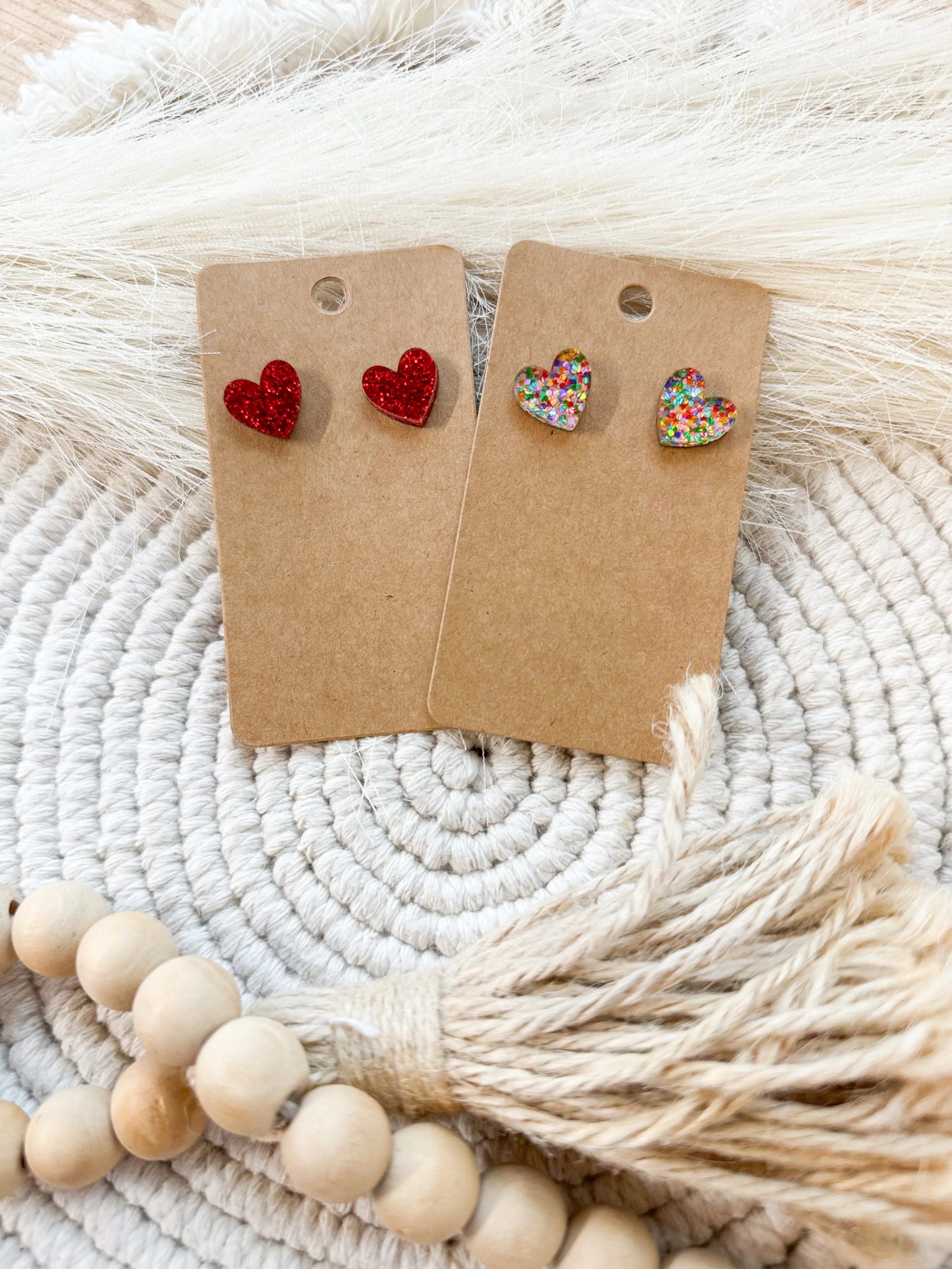 Acrylic Heart Stud Earrings