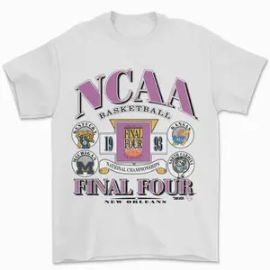 Winter outfits 1993 Final Four Basketball T-Shirt – Vintage College Basketball Graphic Tee, Retro Sports Fan Shirt, Classic 90s Tournament Style funny men Rifle Casual Short Sleeve Skull In Utero Men's Double-Sided Football Anime Print Need Cigarette QUM