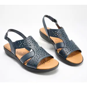 Easy Street Perforated Back-Strap Sandals- Bolt