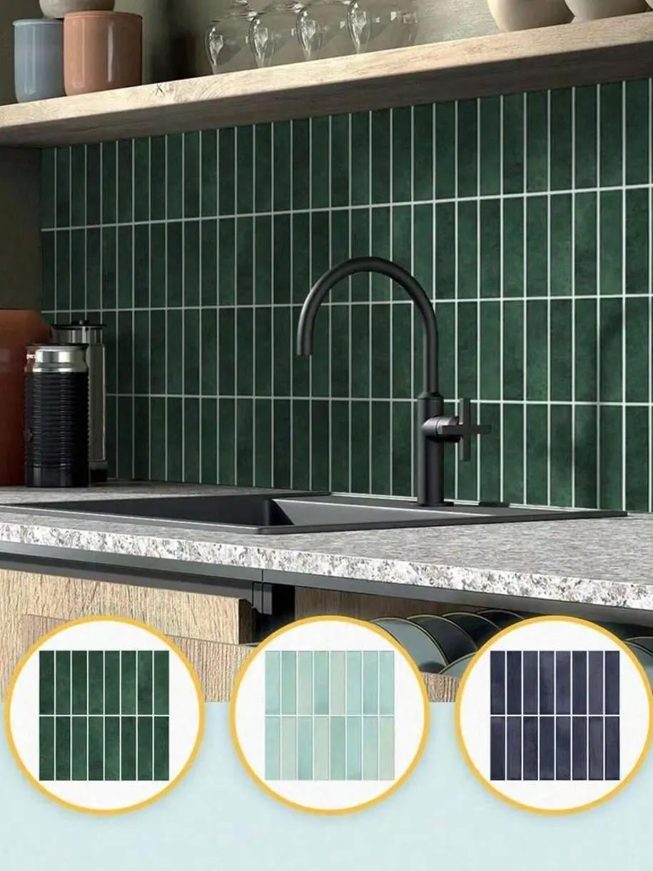 3D Peel And Stick Tile Stickers, Self-Adhesive Waterproof Mosaic Wall Tiles 30x30cm For Kitchen & Bathroom