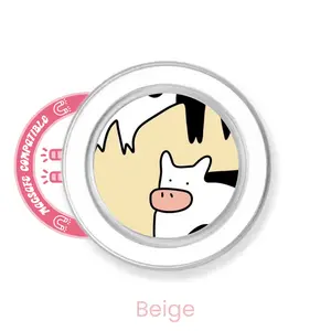 abbyrose Crazy Cows Phone Grip with magnet Clear Beige