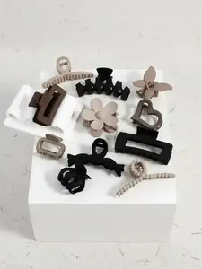 Women's Elegant Flower & Heart & Butterfly Design Hair Claws, 11pcs/set Trendy Mixed Style Non-slip Hair Claws, Casual All-match Hair Accessories for Women & Girls, Hairstyle Ideas, Flower Hair Clip