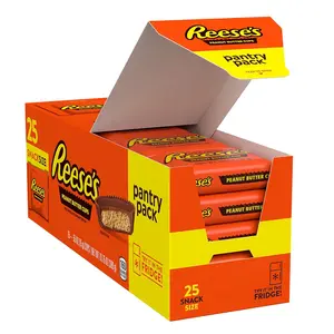 REESE'S Milk Chocolate Snack Size Peanut Butter Cups, Candy Pantry Pack, 13.75 oz (25 Pieces) Sweet Kosher