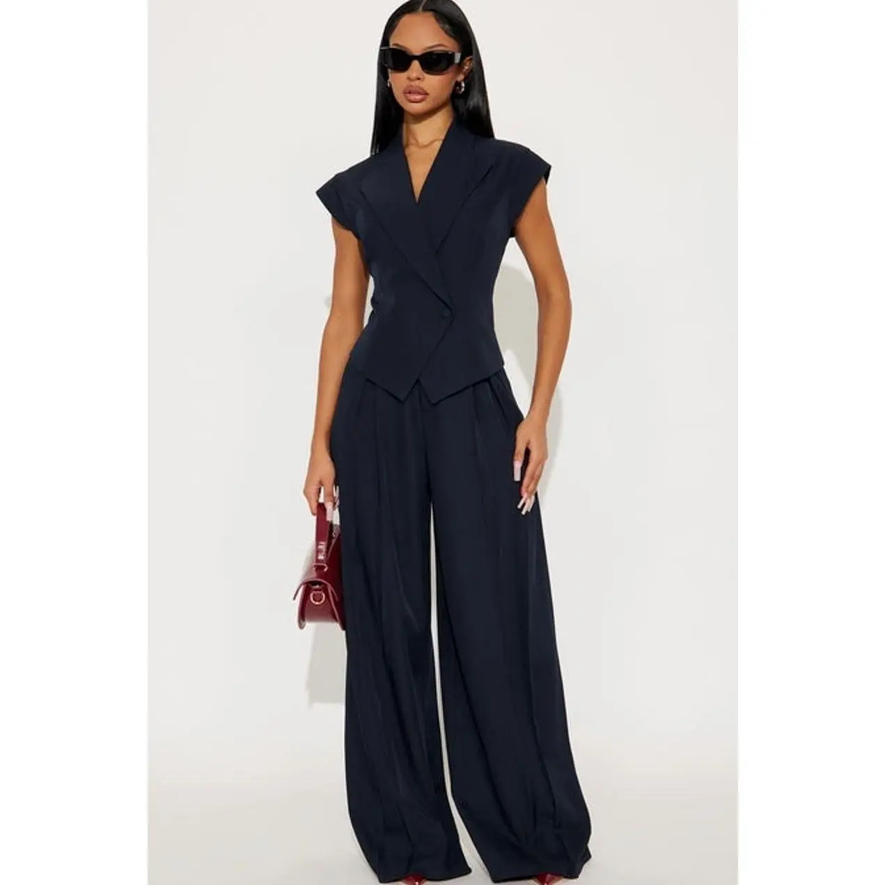 Going Places Blazer Pant Set - Navy J