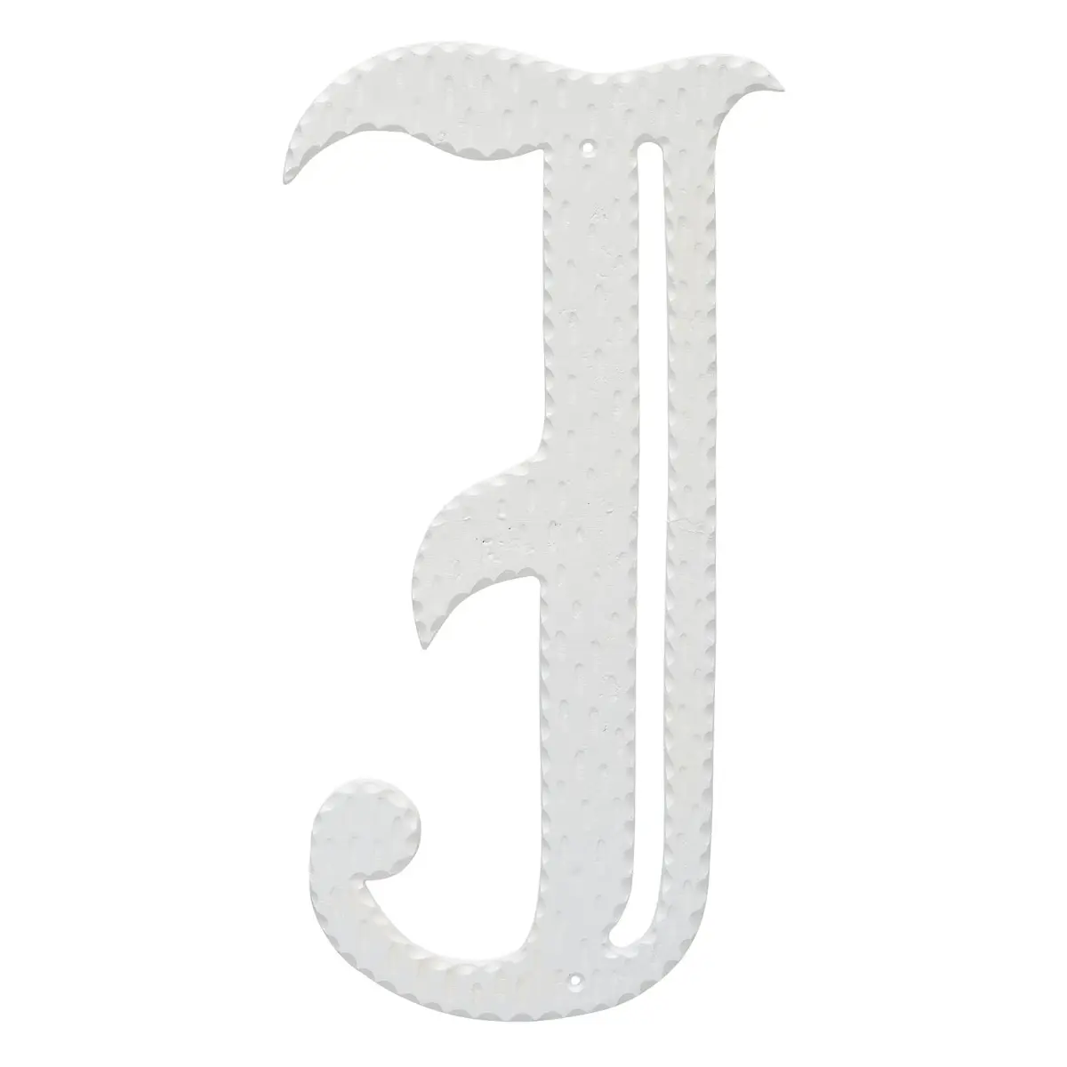 212 MAIN 16 in. White Recycled Alum. Wall Mount Monogram Letter Plaque, Individual J Home Decor Accent Sign