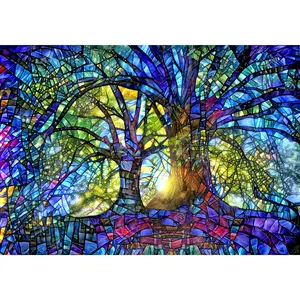 Stained Glass Trees Diamond Painting Kit