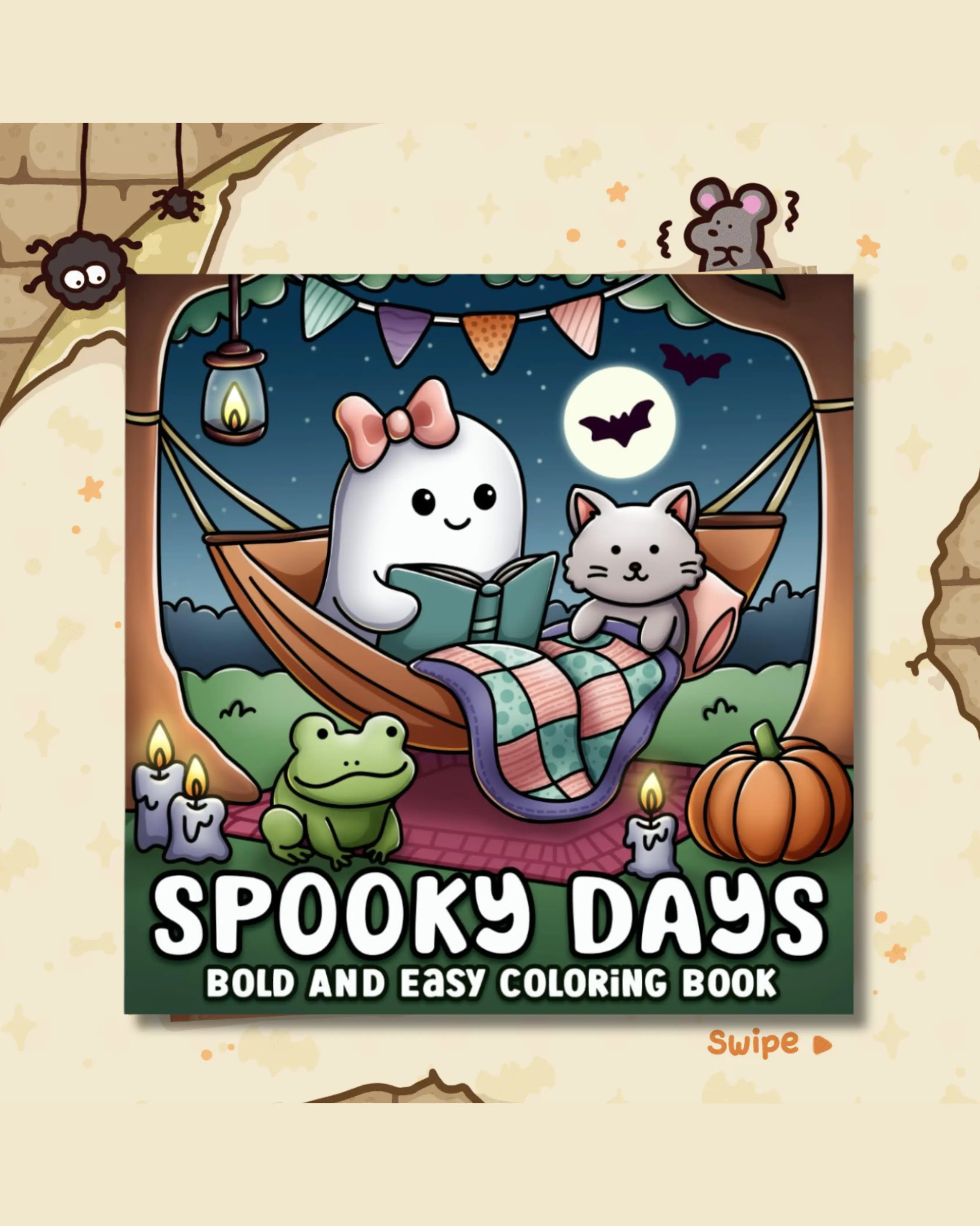 Spooky Days Bold and Easy Coloring Book: Spooky Halloween & Autumn Designs for Adults Seniors Teens Kids Relaxation Activity