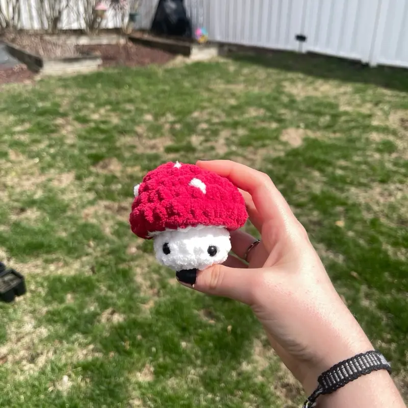 Crochet Mushroom Pop up Fidget Toy Plushie Stuffed Animal Mushy Boi Amigurumi