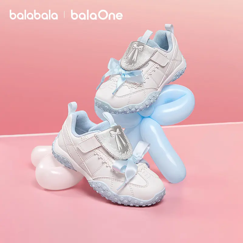 Balabala Girls' Ballet-Heel Trainers - 2026 New Round-Toe, Ballet-Flat Style Footwear for Spring, Autumn, Child Sizes