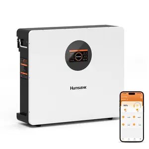 【Summervibes】Humsienk 48V 100Ah Wall-mounted LiFePO4 Bluetooth Battery, Built in 100A BMS & LCD Touchscreen(Indicator), Grade A Cells & 6000+ Deep Cycles for Off-Grid, Solar System, Home Backup