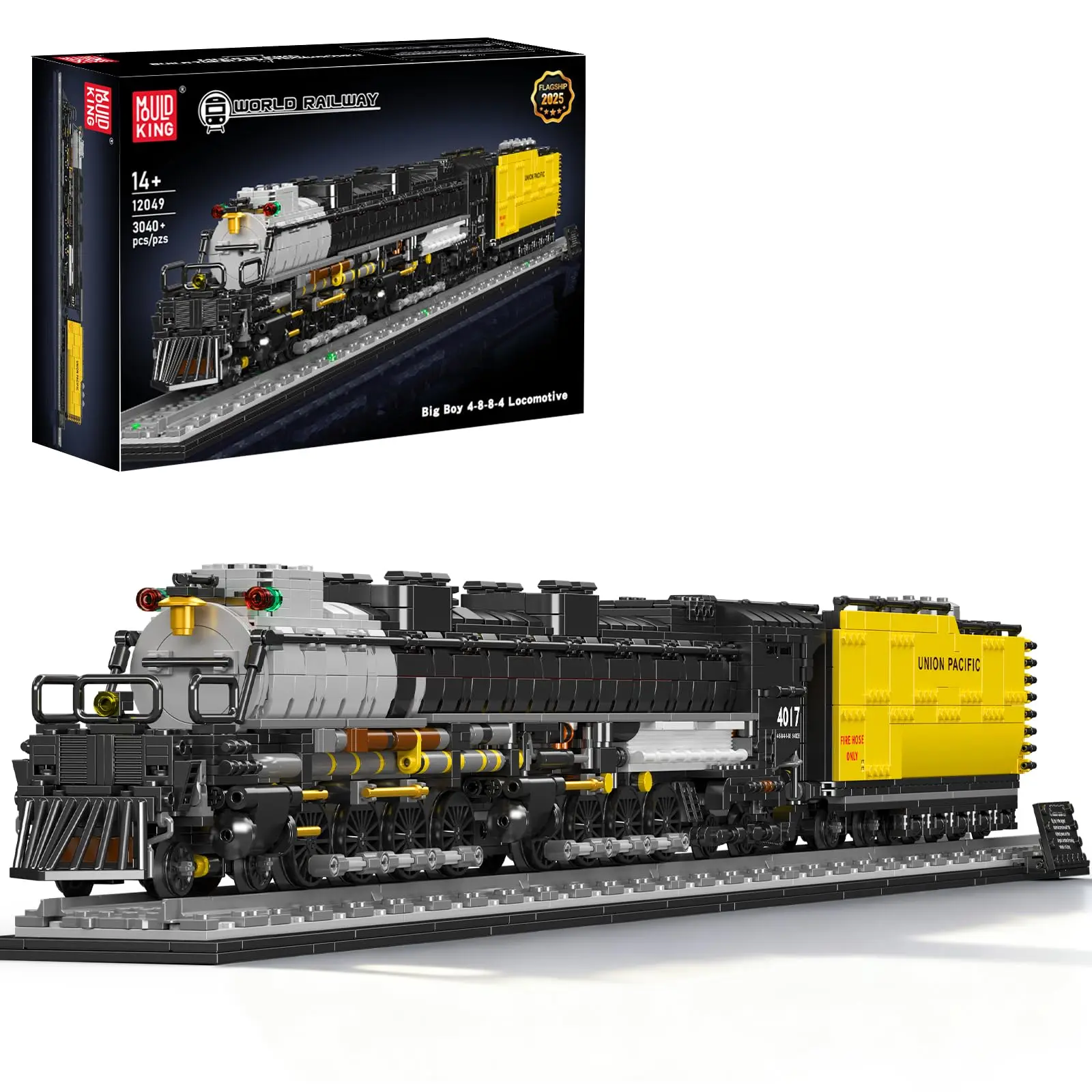 Mould King Big Boy Locomotive - 4844 Steam Locomotive Building Block Set, Legendary Steam Train Display Kit for Gift Giving (3,040 Pieces)