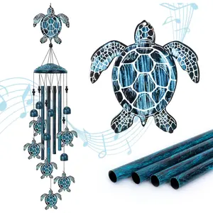 Sea Turtle Wind Chimes for Outside, Large Turtle Garden Decor,  Sea  Decor for Mom, Grandma, 40" Outdoor Windchimes for Lawn, Porch, Patio, Yard, Christmas
