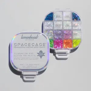 Spacecase® Illuminating Mini PRO-Palette featuring our Best Selling Illuminating Glitter Gels for Eyes, Face & Body by Lemonhead LA Cosmetic Eyeshadow