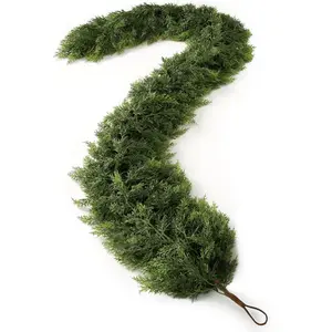 7FT Artificial Cedar Garland,Christmas Garland,Christmas Decorations,High-Density Cedar Garland Composed of 210 Units of Leaves