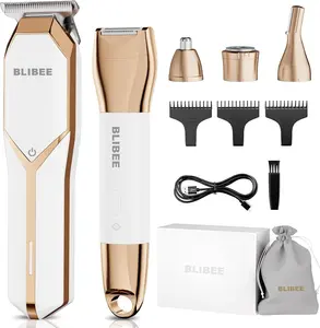 Bikini Trimmer & Hair Clippers for Women - Waterproof Electric Razor and 4 in 1 Bikini Shaver Set, Deluxe Hair Trimmer, Wet/Dry Body Shaver for Nose Eyebrows Beard Pubic Hair