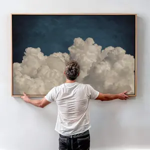 Above Bed Cloud poster Wall Art, Extra Large Bedroom Decor, Statement Night Sky Art, Moody Wall Decor Over the Bed