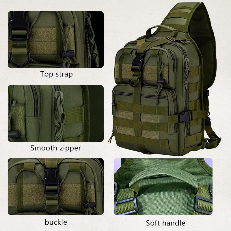 Jumahe Portable Cycling Breast Bag,Outdoor Multi-Functional Camo Chest Bag,Cycling Bag,Survival Bag,Travel Accessories,Men's Messenger Bag,Suitable for Camping,Hiking and Fishing,Bug Bag,Travel Bag,Biker Purse