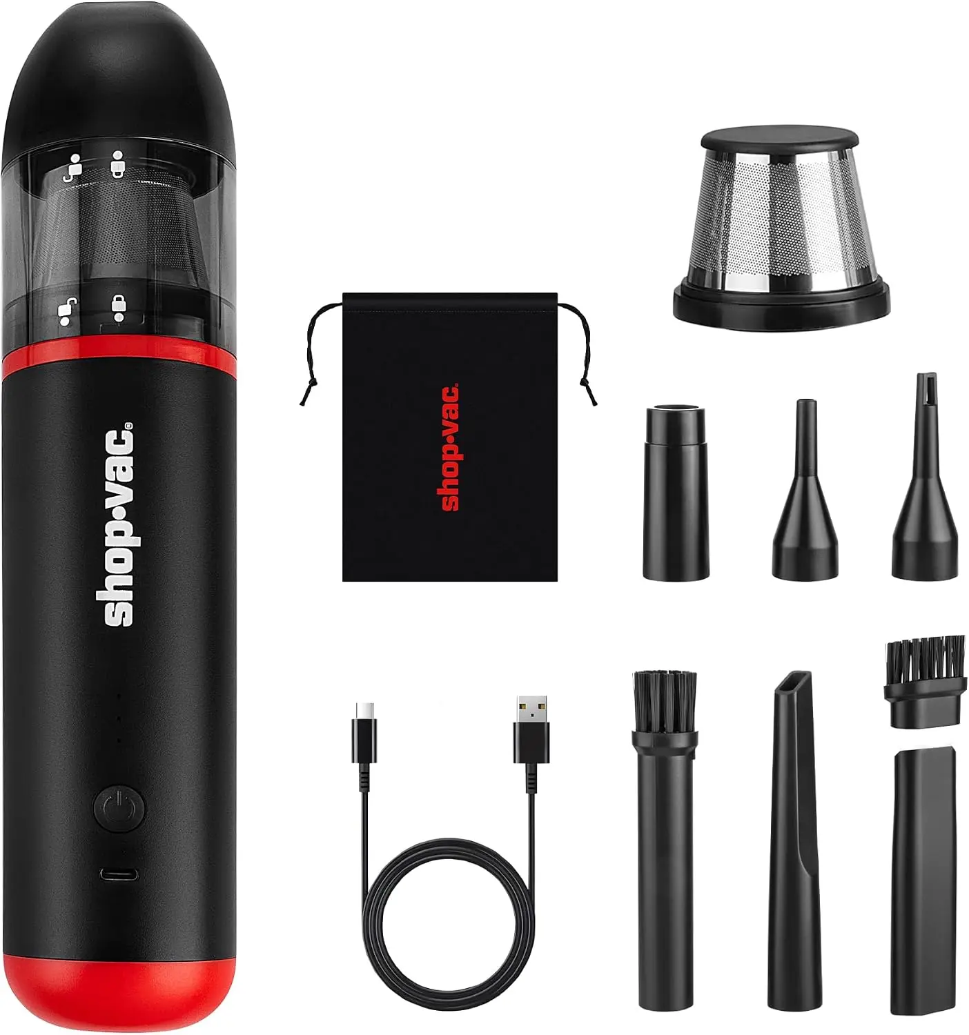 Car Vacuum & Air Duster, 14000Pa Mini Vacuum| Blower Vacuum, & Lightweight, 6 Nozzles, Type-C, for Auto/Home/Office