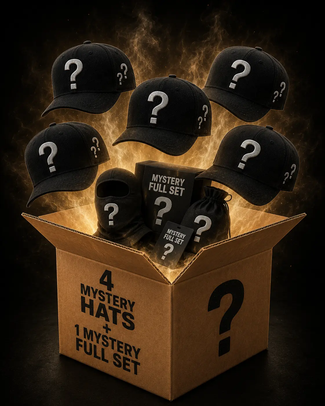 4 GORRAS Y 1 FULL SET (MYSTERY BOX)